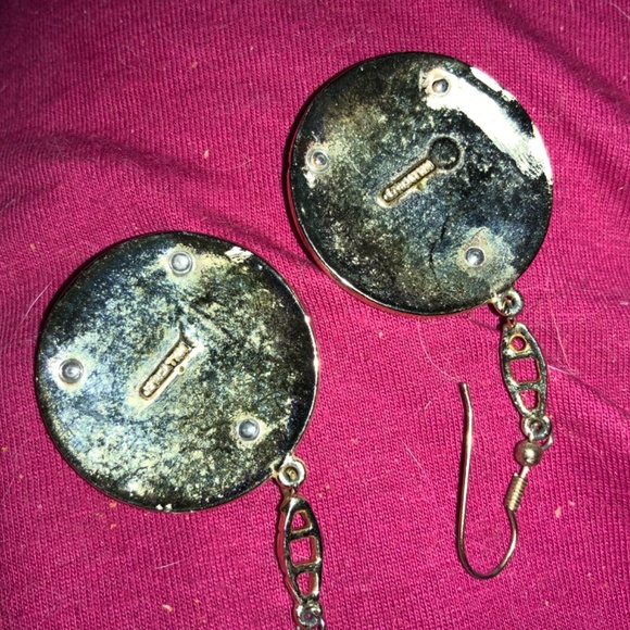 Hollycraft round orange & yellow gold-tone brooch and matching earrings P0001 - Picture 7 of 8